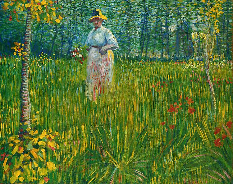 Vincent Van Gogh Femme dans un jardin oil painting image